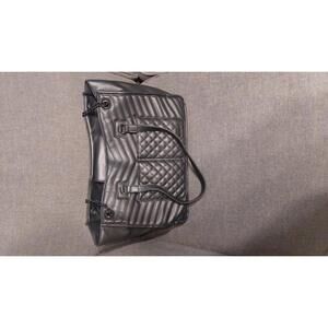 Steve Madden Black Quilted Tote Bag with Chain and Leather Straps